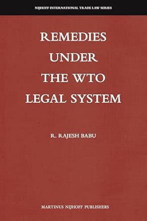 Remedies under the WTO Legal System: 11 book cover