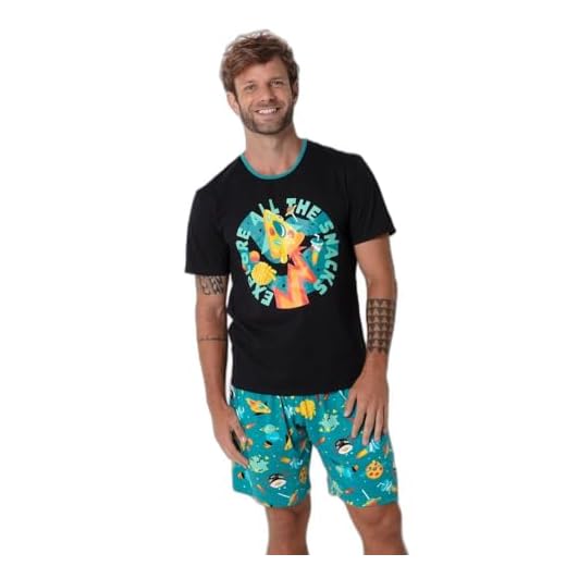 Pijama Manga Curta Viscolycra Masculino Space Food - Puket