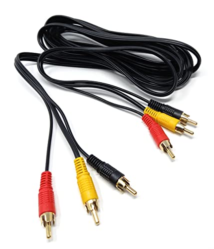 Image of DRUT 3m 3 RCA to 3 RCA Phono Male Plug Triple Jack Cable AV Audio Video Composite Lead 10ft