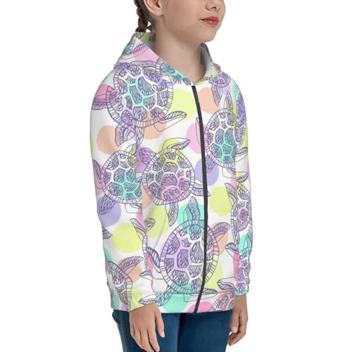 Sea Turtles Kids Pullover Hoodies Boys Zip Up Sweatshirts Girls Athletic Clothes with Pocket4
