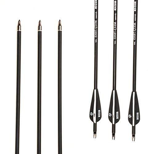Muhubaih 6PCS 30" Archery Fiberglass Shaft Arrows 7.8mm F Compound Bow Hunting - Thumbnail 2