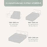 Gräfenstayn Premium Tagesdecke mit Fransen - 100% Baumwolle - 180 x 240 cm - Fischgrätenmuster Sommerdecke - Baumwolldecke als Bett-Überwurf, Couch-Überwurf, Sofa-Decke (Grau)