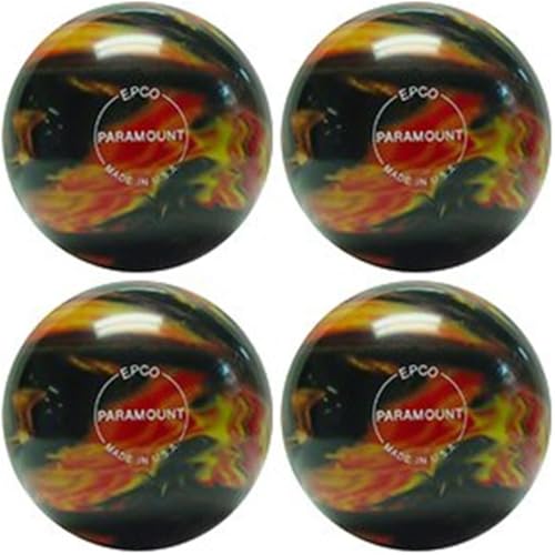 Bowlerstore Products EPCO Candlepin Bowling Ball- Marbleized - Black, Red & Yellow (4 1/2 inch- 2lbs. 6oz.) 4 Balls