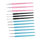 PHENOFICE 9stücke Teiliges Detail-pinselset Für Aquarell Acrylmalerei Feine Linienführung Mit Wasserbasierten Malwerkzeugen Langlebige Holzgriffe Für Miniatur Modellbaukunst