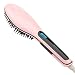 Apalus Hair Straightening Brush, Fast Natural Straight Hair Styling, Anion Hair Care, Anti Scald, Massage Straightening Irons, Detangling Hair Brush (Pink)