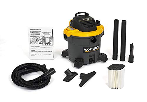 WORKSHOP Wet/Dry Vacs Shop Vacuum WS1200VA 12-Gallon 5.0 Peak HP General Purpose Wet Dry Vacuum Cleaner with Filter, Dust Bag, Hose and Attachments for Home, Workshop and Jobsite Cleaning
