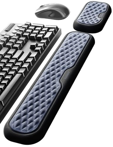 Vaydeer Reposamuñecas para teclado y mouse, almohadilla ergonómica de soporte de muñeca para computadora, cojín de brazo de espuma viscoelástica suave para escritorio, palma de mano, oficina, laptop
