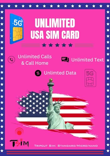 USA SIM-kort med obegränsade samtal & 5G Hotspot – 2 månader