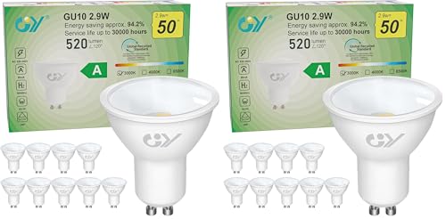 Ampoules LED GU10 520LM blanc chaud non-dimmable blister de 20 pièces GY