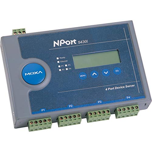 MOXA NPort 6450-T 4 Port RS-232/422/485 Secure Terminal Device Server, 10/100M Ethernet, 12-48 VDC, w/o Adapter, RS-232/422/485 to Ethernet.