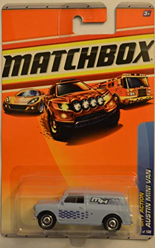 Matchbox Austin Mini Van Light Blue 72 of 100 City Action Series 1:64 Scale Die Cast Car