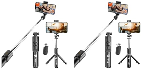 Tygot Bluetooth Extendable Selfie Sticks with Wireless Remote and Tripod Stand, 3-in-1 Multifunctional Selfie Stick with Tripod Stand Compatible with iPhone/OnePlus/Samsung/Oppo/Vivo and All Phones Tygot Bluetooth Extendable Selfie Sticks with Wireless Remote and Tripod Stand, 3-in-1 Multifunctional Selfie Stick with Tripod Stand Compatible with iPhone/OnePlus/Samsung/Oppo/Vivo and All Phones