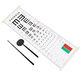 Gatuida 1satz Augenkarte Für Sehtests Mit Handzeiger Und Okkluder Doppelseitige Wandtafel Für Augenuntersuchungen Kliniken Schulen Hause