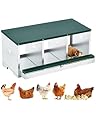 GarveeLife Chicken Nesting Box, 3 Compartments Nesting Box for Chickens, Two-Tier Galvanized Steel Chicken Egg Laying Box with Large Vented Holes Wall Mounting for Easy Egg Collection
