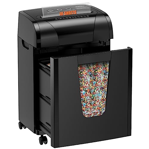 Suntiko Paper Shredder, 18-Sheet Cross Cut Level P-4, Shred 