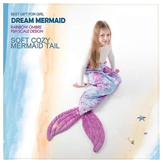 COSUSKET Mermaid Tail Blanket for Girls, All Seasons Soft Premium Colorful Fish Scale Design Snuggle