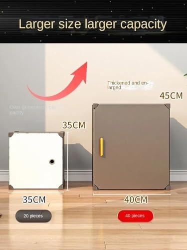 Image of Foldable Plastic Wardrobe for Clothes - Baby Cupboard for Clothes Storage, Wardrobe for Kids, Plastic Almirah, Collapsible Wardrobe for Kids Livingroom & Home (Grey-HK3)