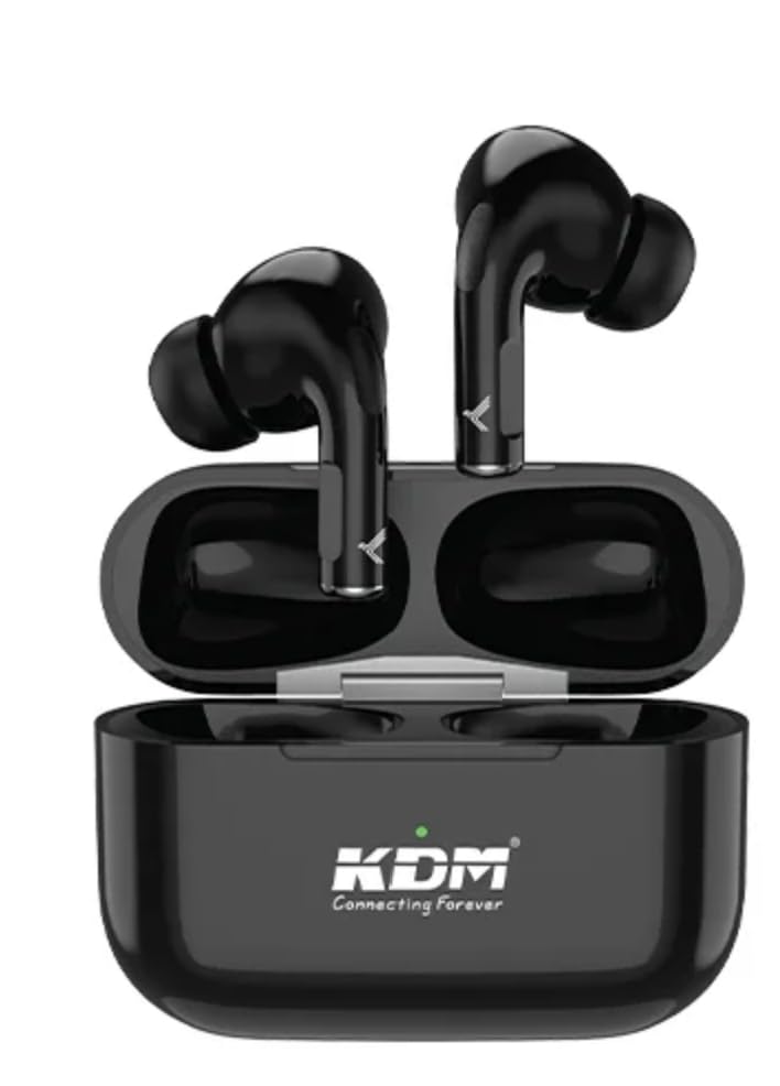 KDM A1 HopPods Bluetooth 5.4 Wireless Earbuds, 36 Hours Total Playtime with Case, 5H Single Charge, ENC Noise Cancellation, Touch Control, Type-C Charging, Voice Assistant, Black-image-4