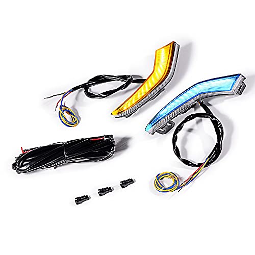 AstraDepot White-Amber-Blue 72W 96-LED 4010 SMD DRL City Running Turn Signal Fog Light Compatible with 2020-2021 2022 2023 2024 Toyota Corolla L LE XLE