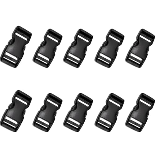 leersao Steckschnallen 10 Stück Plastik Steckschnallen 25 mm Schnellverschluss-Schnallen Seitliche Schnallen Rucksackschnalle Verstellbare Kunststoff-Schnallenclips