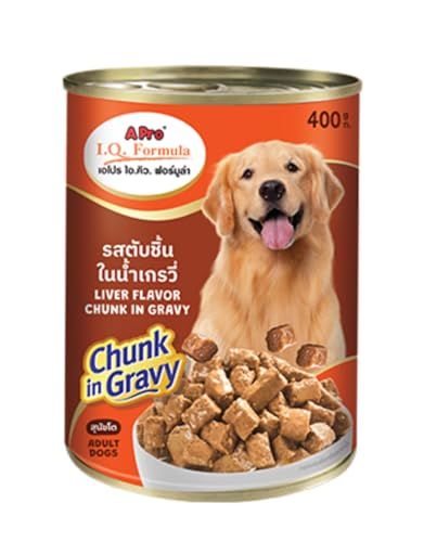 Image of Adult Wet Dog Food Can Liver Chunk in Gravy Flavor 400g