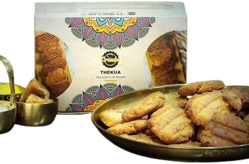 CRUMBS DE PARIS Special Ghee Thekua | Bihari Traditional Healthy Snack Maida Thekua, Hand Crafted Crisp Crunchy Cookies | 400 Gm | No Dalda