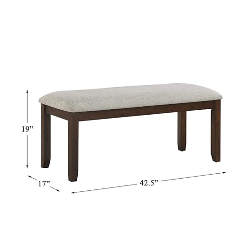 Lexicon Binghampton 42.5" Contemporary Fabric Dining Room Bench In Cherry #TOP2