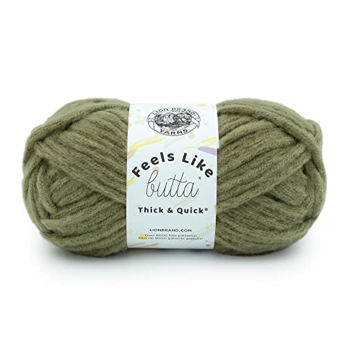 Image of Lion Brand Yarn Feels Like Butta Thick & Quick Yarn, Olive