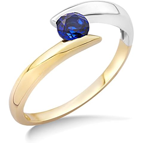 Anillo de oro bicolor con zafiro Cover