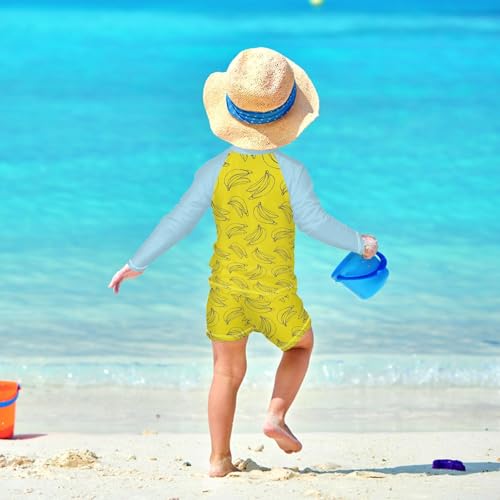 Boys Rash Guard Set Banana Piece UP50+ Swim Set for Boys 3T-10T3