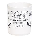 100% Spülmaschinenfest tassenWERKcom Formschöne Kaffeetasse KLAR ZUM ENTERN mit maritimen Anker Design für Segler und Boot Liebhaber - spülmaschinenfest aus Keramik - von MUGSY.de