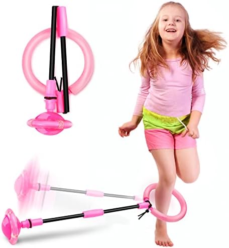 VITTYL Skip Ball, Portable Foldable Colorful Flash Wheel Swing Ball, Kids Toys for Girls & Boys for Skip It, Sports Fitness Toys for Kids & Adults. Gifts for Mom Women & Girls Toys Age 5-10 Years