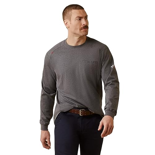 Ariat Mns FR Air True Grit Ls Tshrt chemise homme manche longue gris chiné