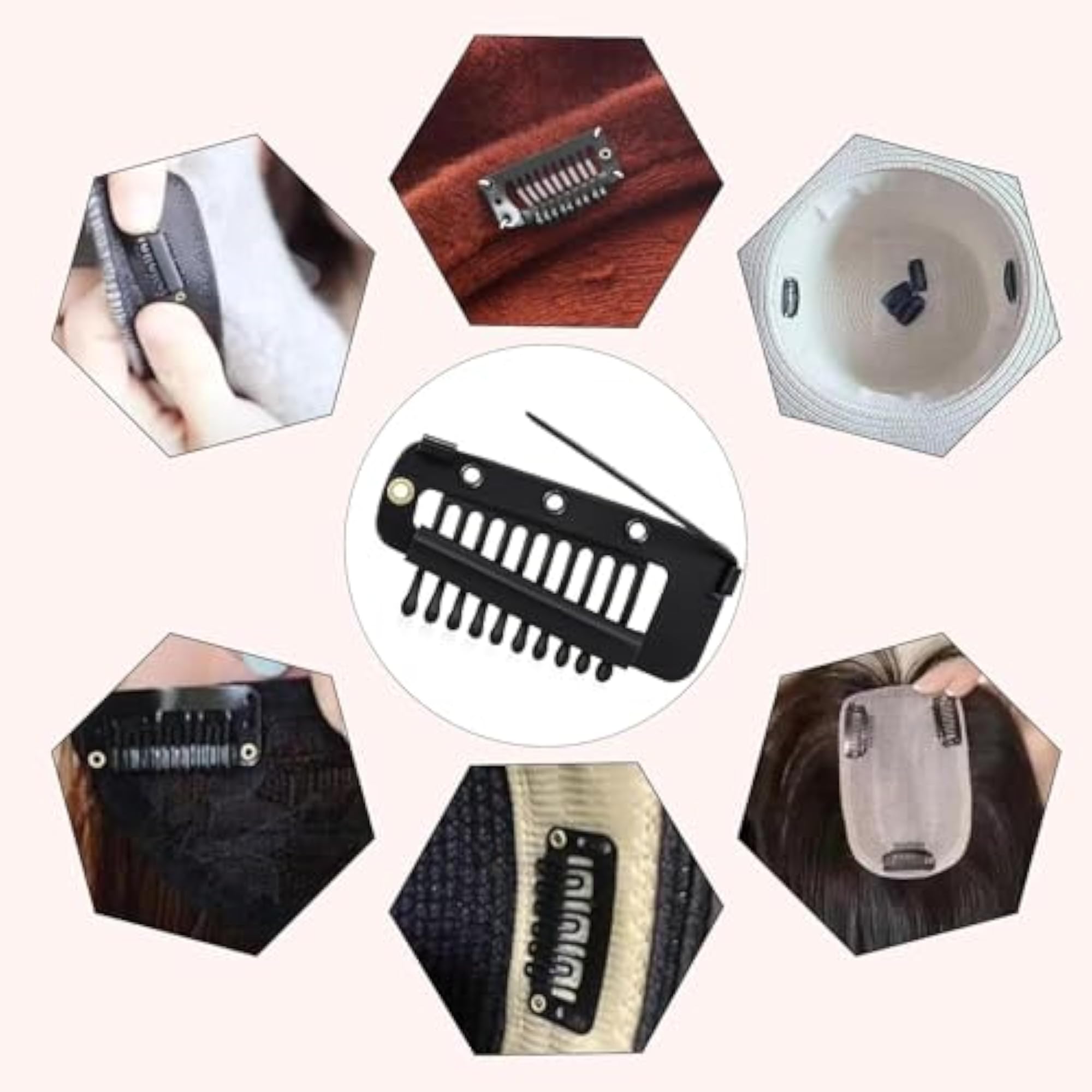 6pcs Chunni Dupatta Clips with Safety Pin for Hair Extensions
