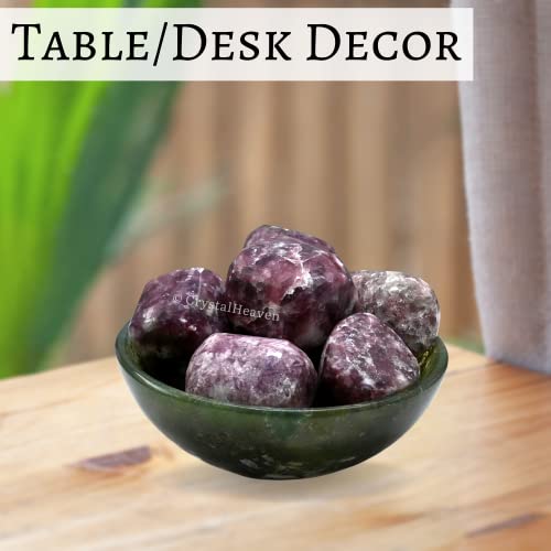 Image of Certified Lepidolite Crystal Healing Tumbled Stone, Natural Polished Crystals for DIY Crafts, Manifestation, Meditation, Pooja Feng Shui and Reiki Healing (30 Grams)