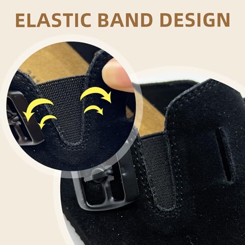 Image of Kids Suede Clogs Boys Girls Sandals Cork Footbed Toddler Slip-on Slippers Indoor Outdoor Cute Sandals Classic Adjustable Buckle