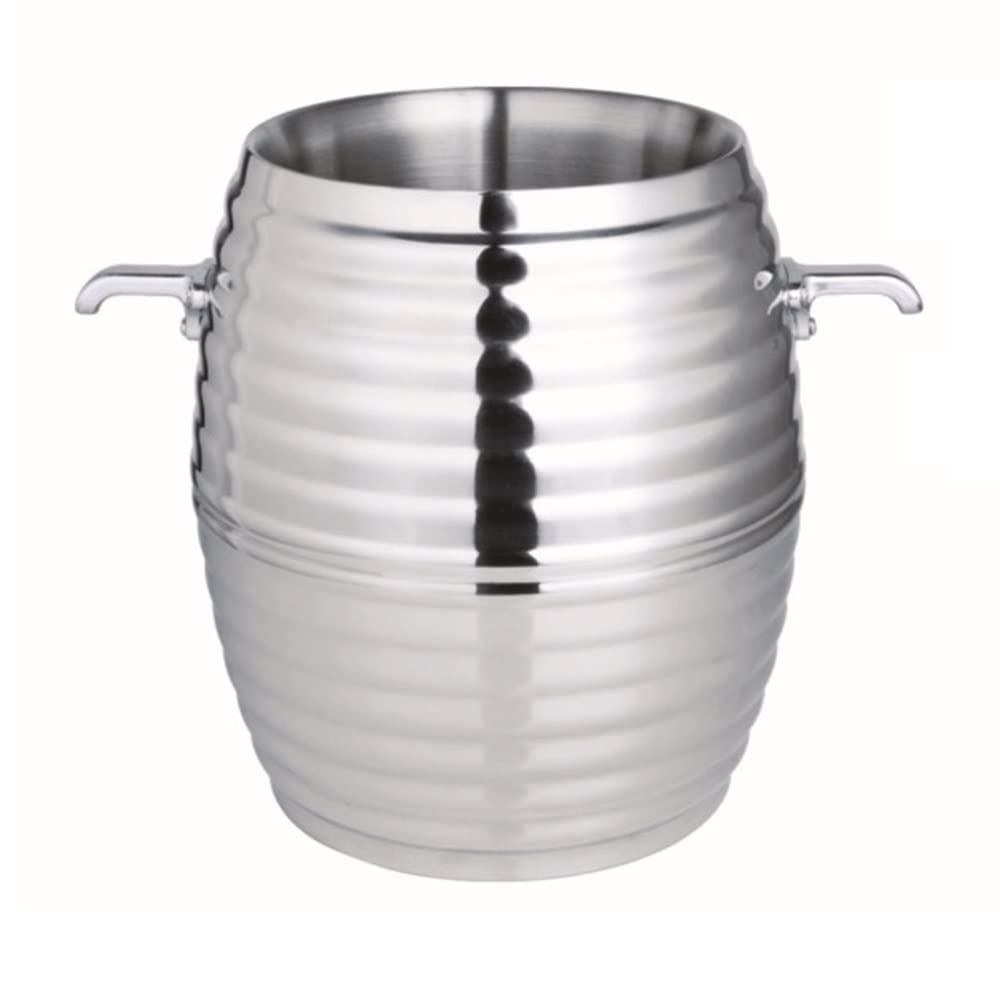 Cubitera de doble pared con soporte, cubeta de hielo de pie de acero inoxidable Contenedor de cubitos de hielo, cubeta de hielo de fiesta de gran capacidad, para fiestas, barbacoas, bares y más