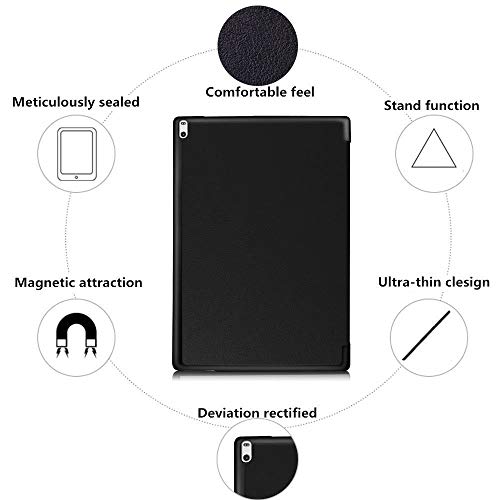Image of ProElite Ultra Sleek Smart Flip Case Cover for Lenovo Tab E10 Tablet (Black)