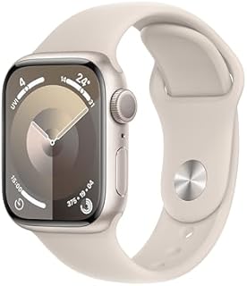 Apple Watch Series 9 GPS, 41 mm Aluminiumgehäuse Polarstern, Sportarmband Polarstern – S/M