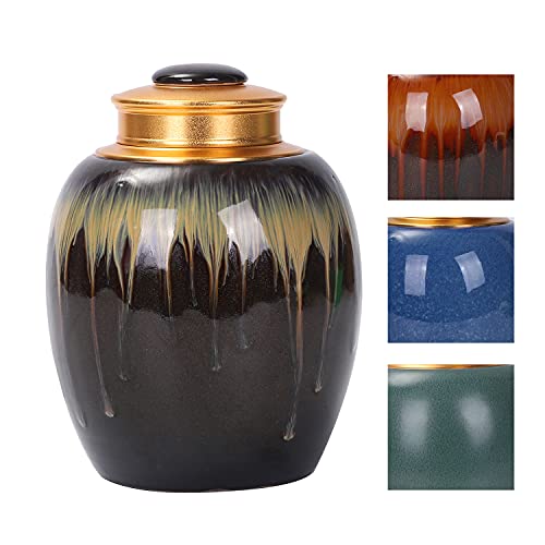 Youdear Memorials Urne funéraire en céramique de taille moyenne - 16,7 cm - 4 couleurs uniques - Peut contenir des cendres d'homme ou d'animal de compagnie - Belle urne de partage Cover