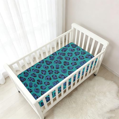 Parure de lit bébé mousseline de coton anti-transpiration léopard bleu - 7