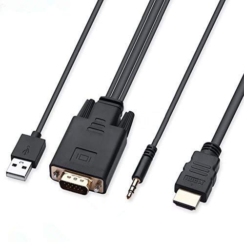 VGA to HDMI Audio,CableDeconn VGA to HDMI Converter Port Adapter Audio Old PC Connecting Desktop Computer/Laptop/DVD 1.5M