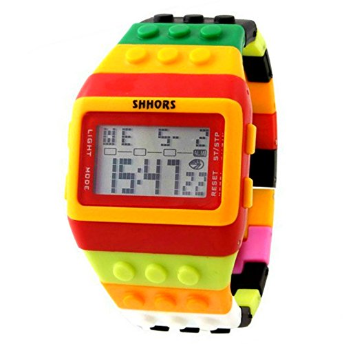 Block Silicone Digital Light Mens Lady Sport Wrist Watch Style 92