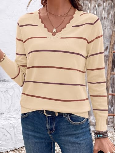 BTFBM Womens Sweaters Striped Pullover Tops - image 4