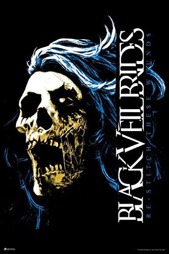 Black Veil Brides Poster Skull Restitch These Wounds Andy Biersack Black Veil Brides Merch BVB Band Merch Fallen Angels Black Veil Brides Merchandise Bedroom Laminated Dry Erase Wall Poster 24x36