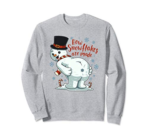 Farting Snowman Make Snowflakes Christmas Winter Gift Sweatshirt