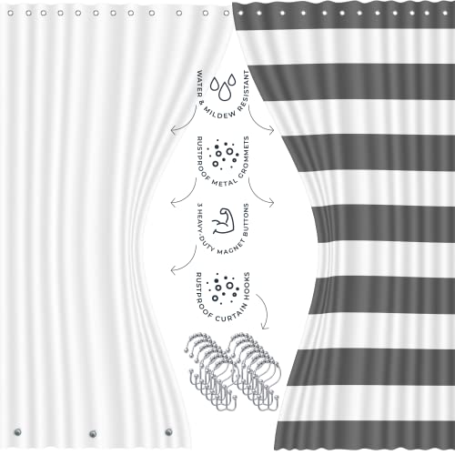 Clara Clark Bathroom Set – Bathroom Sets With Shower Curtain And Rugs, Soft Bathroom Rugs Non Slip, 23Pc Grey Bathroom Accessories Set Complete With Bath Rugs, Shower Curtain Set With Liner And Hooks #TOP5