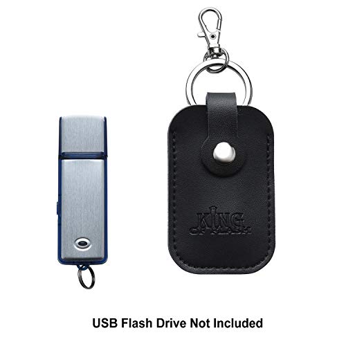 King of Flash USB Flash Drive Portable Travel Memory Stick Shuttle Carry Case - Holds 1 USB Sticks with Keyring Hook (Black) - Image 2