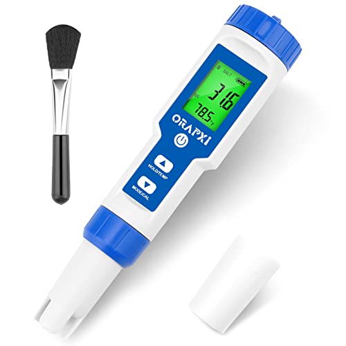ORAPXI Salt Water Tester Digital Pool Salt Meter 0-100 PPT & 1.000-1.070 Specific Gravity (SG) for Aquarium, Seawater, Salt Fish Tank, Marine aquaculture, Marine Monitoring