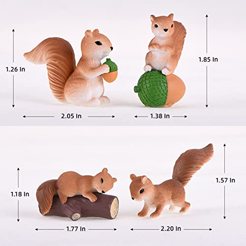 Squirrel Fairy Garden Accessories, Miniature Squirrel For Crafts, Succulent Planter, Moss Landscape Diy Terrarium, Cake Topper Decoration, Desk Decor, Diy Crafts, Hand Painted Craft, 8 Pcs #TOP4